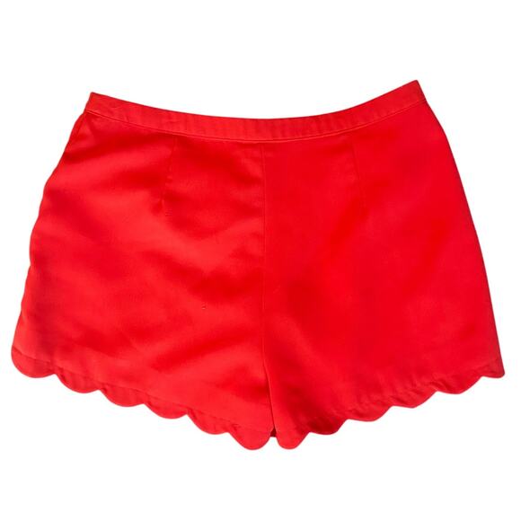 Potters Pot Mid Rise Orange Scallop Trim Pockets and Hem Shorts, Lined, Size S - Picture 3 of 8